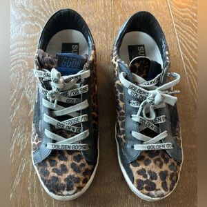 Golden Goose Superstar Distressed Leopard Print